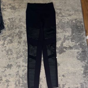 alo sheer and patterned leggings black